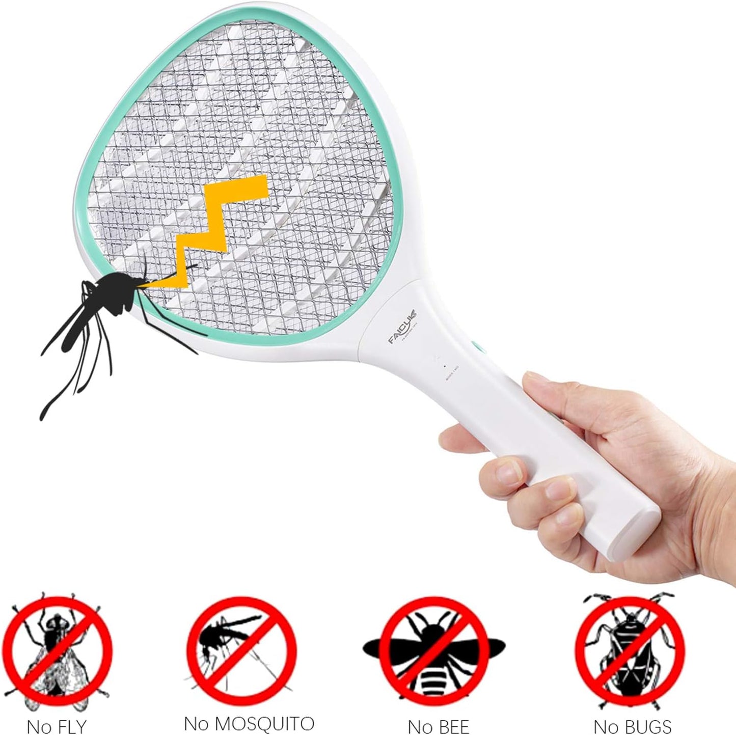 Faicuk Handheld Bug Zapper Racket Electric Fly Swatter-VerdiqueGarden