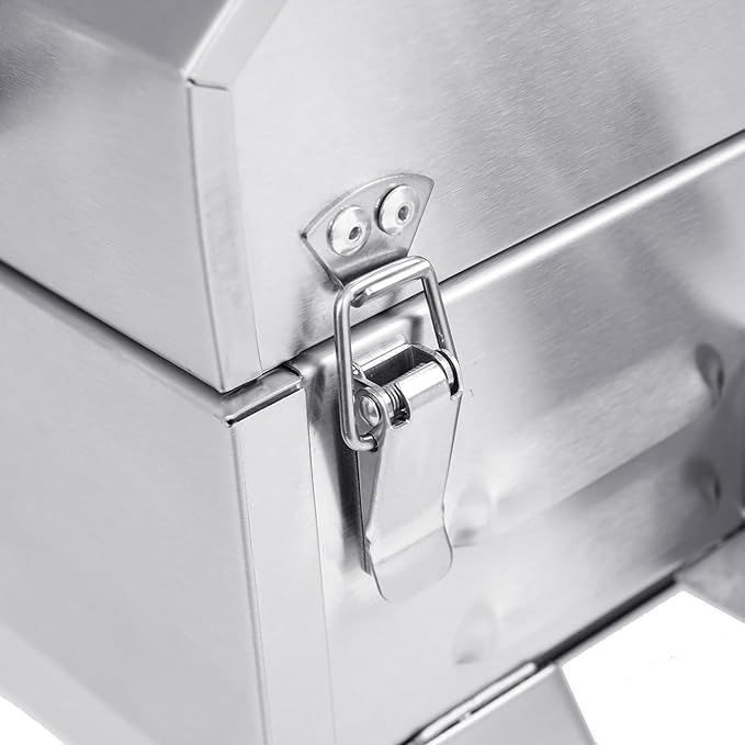 Royal Gourmet GT1001 Stainless Steel Portable Grill, 10000 BTU BBQ Tabletop Gas Grill with Folding Legs and Lockable Lid, Outdoor Camping, Deck and Tailgating, Silver-VerdiqueGarden