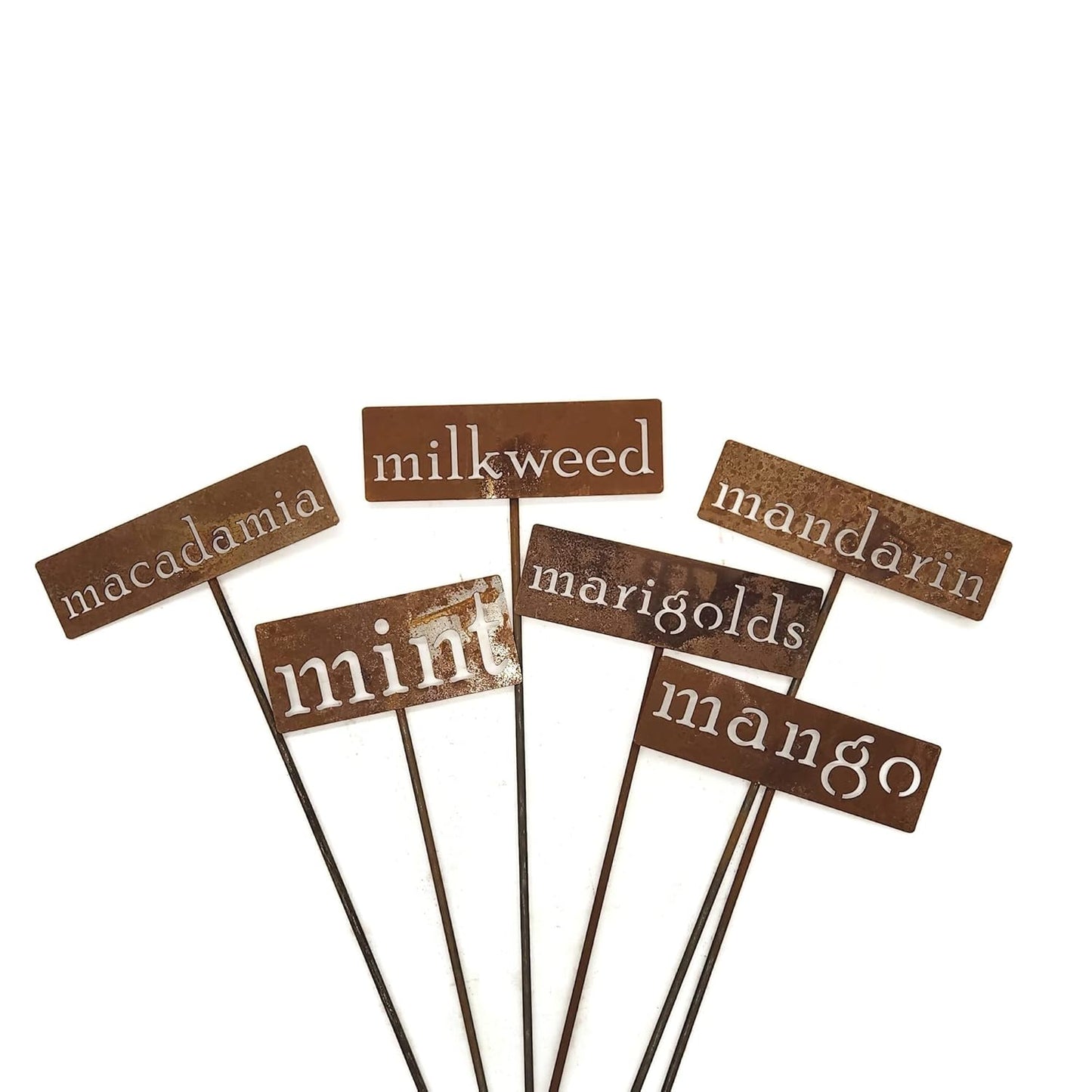 Classic Metal Garden Markers 19 Inches Tall (marjoram, Naturally Rusted)-VerdiqueGarden
