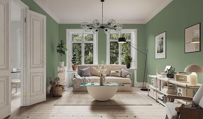 Dimoon 236''x17.7'' Green Peel and Stick Wallpaper Contact Paper Modern Self Adhesive Wall Paper Removable Renter Friendly Textured Solid Color Shelf Cabinet Vinyl Roll (236''x17.7'',Light Green)-VerdiqueGarden