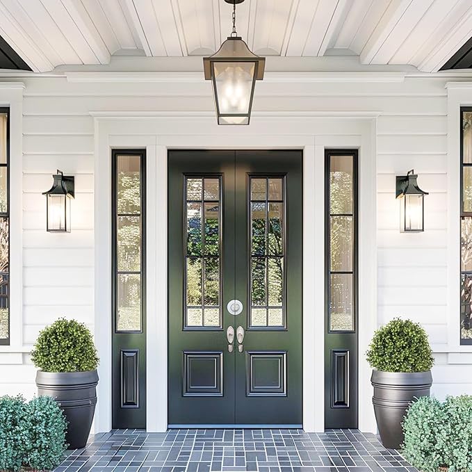 THE BLOOM TIMES 2ft Faux Boxwood Plants Outdoor Set of 2, Topiary Balls Artificial Outside Trees, 24" UV Resistant Fake Greenery Bushes & Shrubs for Front Porch Planter-VerdiqueGarden