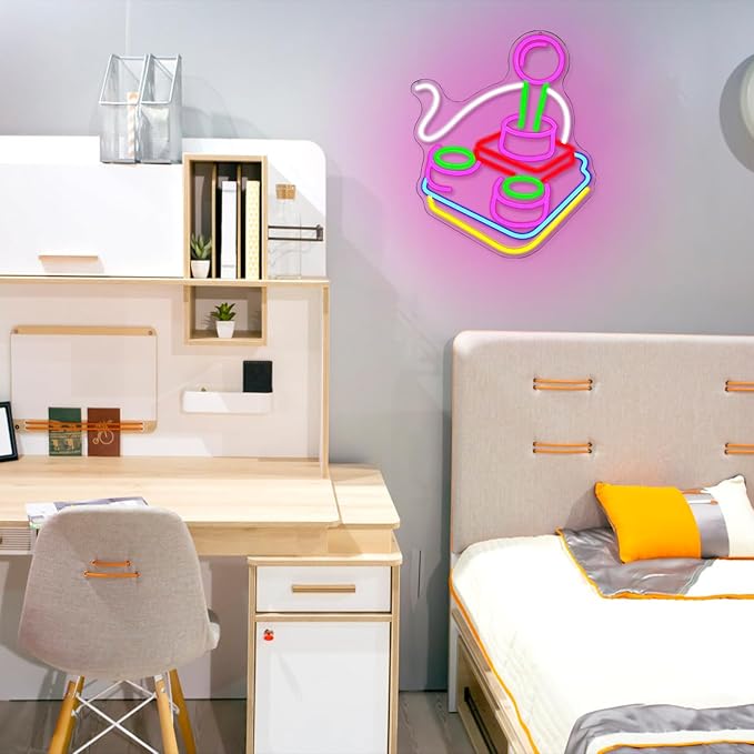 Alkkign Gamer Neon Sign for Wall Decor Game Controller Neon Signs Gaming Neon Light for Gamer Room Decor Game LED Sign for Teen Boys Room Gaming Room Decoration-VerdiqueGarden