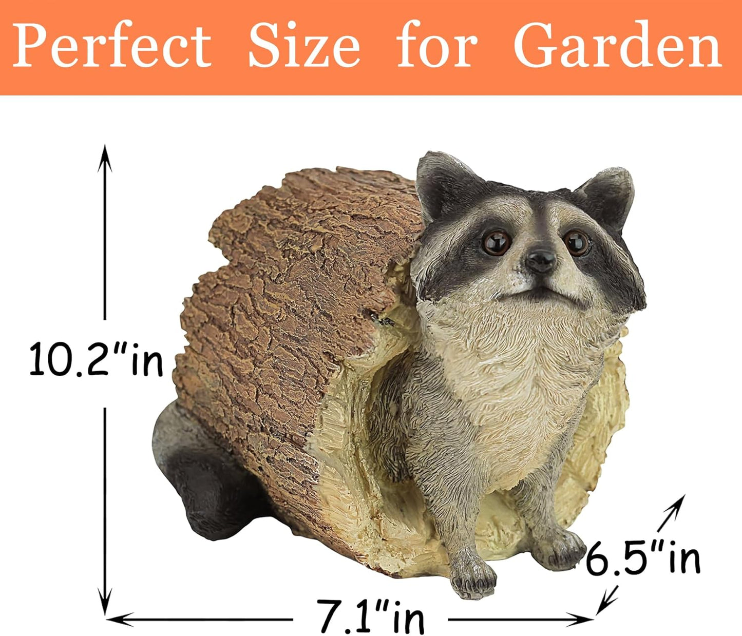 Raccoon Outdoor Animal Statue - Lifelike Raccoon Figurine, Woodland Theme Animal Decor, Home & Garden Decor Accent, Decorative Statue & Sculpture-VerdiqueGarden