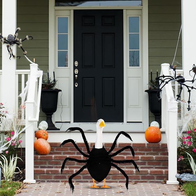 Halloween Goose Outfit Lawn Porch Goose Outfit Spider Bat Costume Plastic Goose Clothing for 23" Goose Halloween Outdoor Patio Yard Lawn Art Decoration (Spider)-VerdiqueGarden