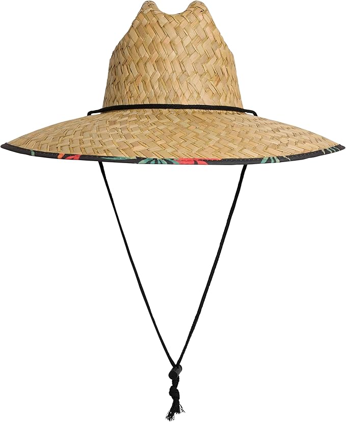 Quiksilver Men's Wide Brim Outdoor Lifeguard Straw Sun Hat-VerdiqueGarden