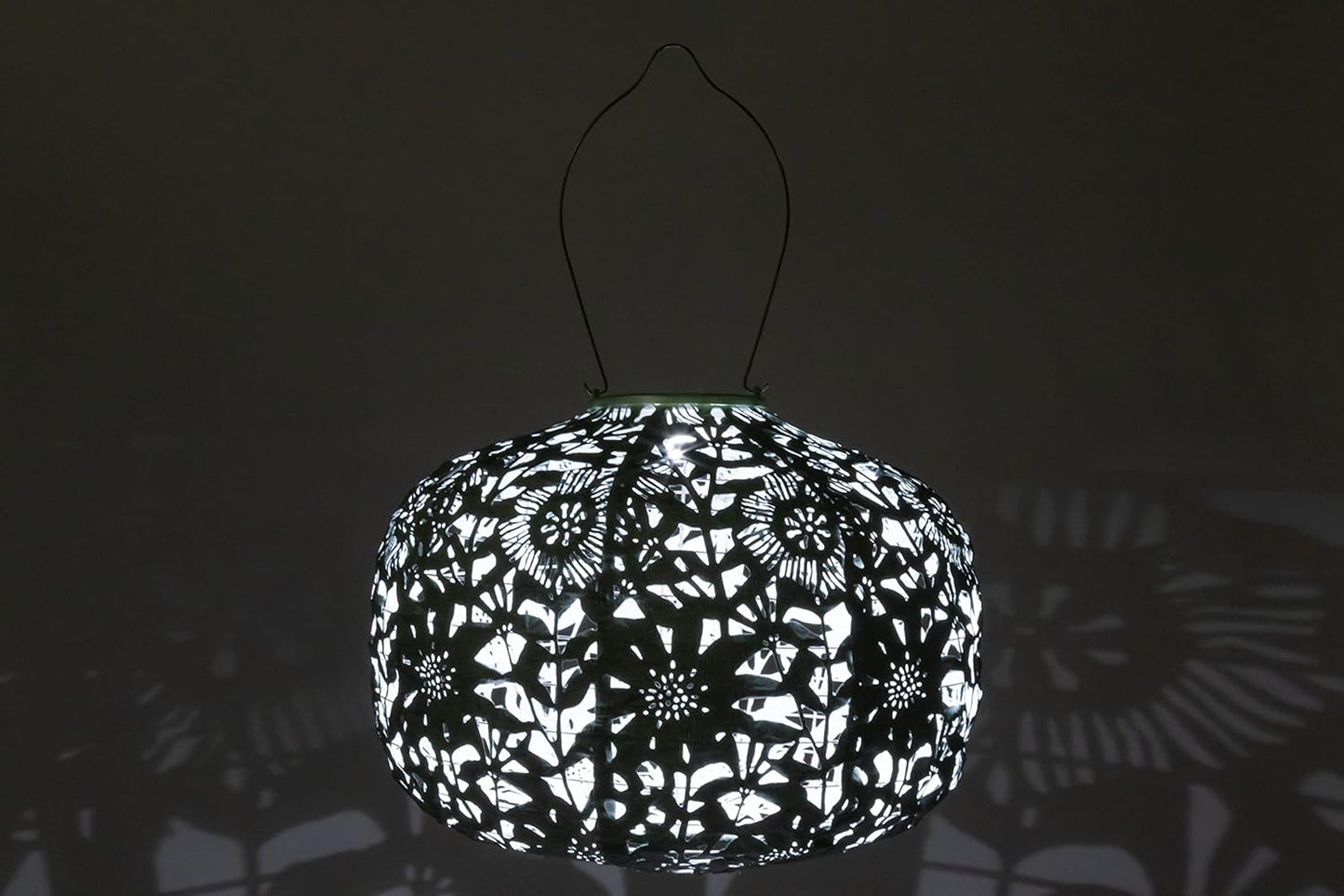 Allsop Soji Stella - Floral Punch - Square Sunflower - 11" Outdoor Solar Lantern - Sage-VerdiqueGarden