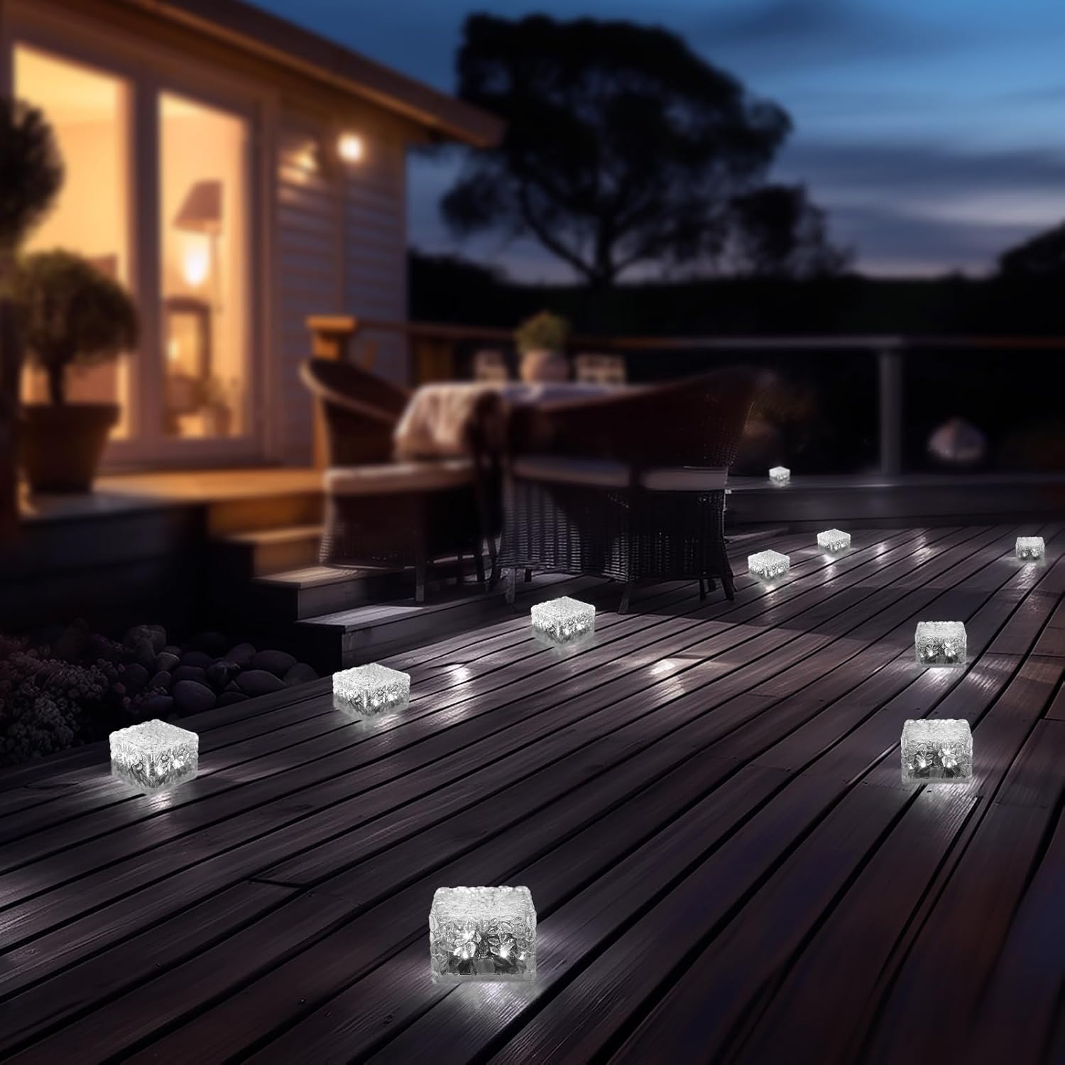 Solar Brick Lights-Outdoor Solar Lights for Yard-Solar Brick Landscape Path Light 3 Pack LED Light Brick Garden Decor for Pathway Patio Walkway Backyard Decoration-VerdiqueGarden