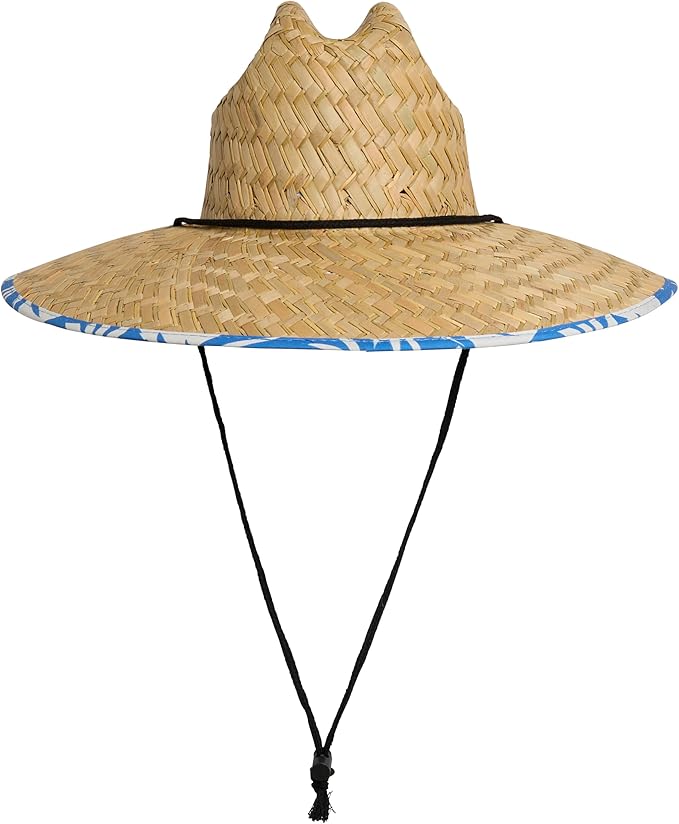 Quiksilver Men's Wide Brim Outdoor Lifeguard Straw Sun Hat-VerdiqueGarden