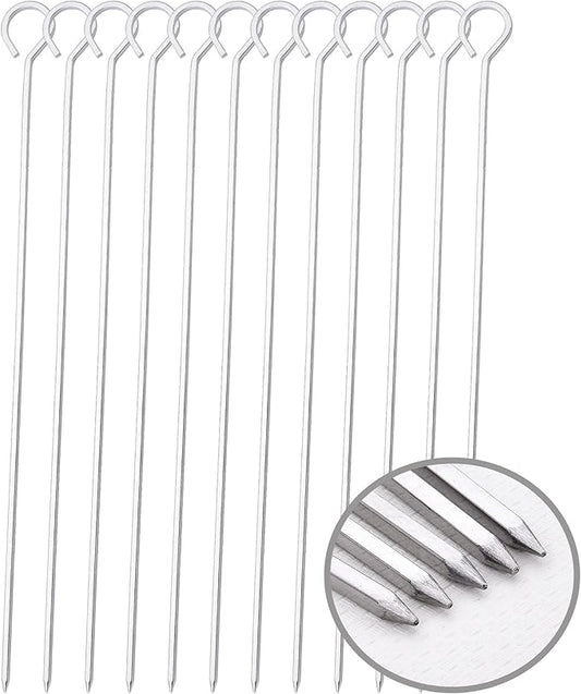 10 inch Barbecue Skewers, HONSHEN Metal BBQ Sticks,12Pack Stainless Steel Square Skewer,Kebob,kabob Sets for Grill Outings Cooking (BBQ Skewers Square 10inch-12p)-VerdiqueGarden