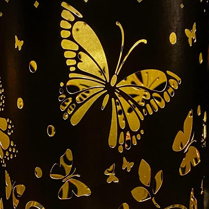 2 Pack Butterfly Solar Lanterns Outdoor Hanging Lantern Lights, Butterfly Hollowed-Out Metal Decor Lantern, Waterproof LED Decorative Garden Light - Delicate Garden Decoration-VerdiqueGarden