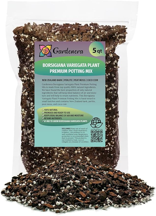 Premium Monstera Borsigiana Potting Mix - Retains Moisture and Promotes Root Growth by Gardenera - 5 Quart-VerdiqueGarden
