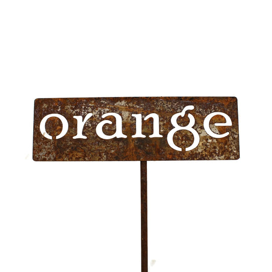 Classic Metal Garden Markers 19 Inches Tall (orange, Naturally Rusted)-VerdiqueGarden
