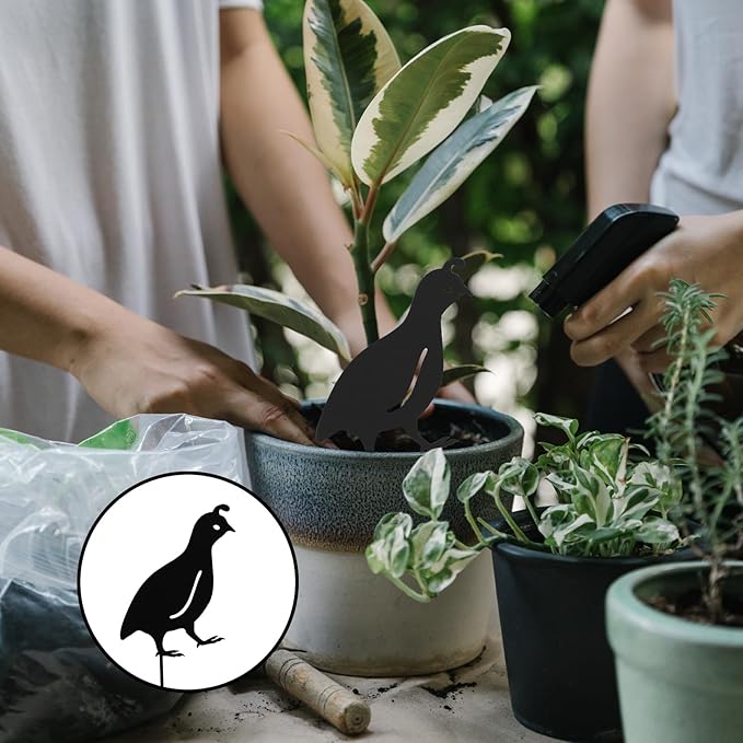 jojofuny 4pcs Garden Quail Stake Bird Yard Art Metal Statue Decor Animals Silhouette Outdoor Decoration Courtyard Ornaments for Lawns Backyard Patio Backyard Pathway-VerdiqueGarden