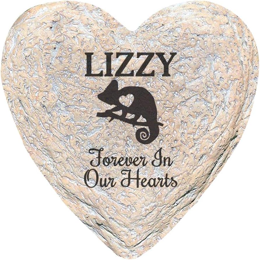 GiftsForYouNow Engraved Assorted Animals with Heart Memorial Heart Garden Stone, Lizard Our-VerdiqueGarden