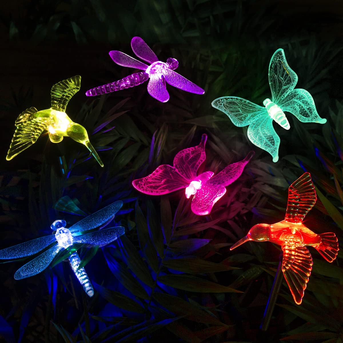 GIGALUMI Solar Garden Lights, 6 Pack Solar Butterfly Lights Decoration, Outdoor Garden Decoration Color Changing LED, Outdoor Decorative for Pathway, Lawn, Patio, Driveway-VerdiqueGarden