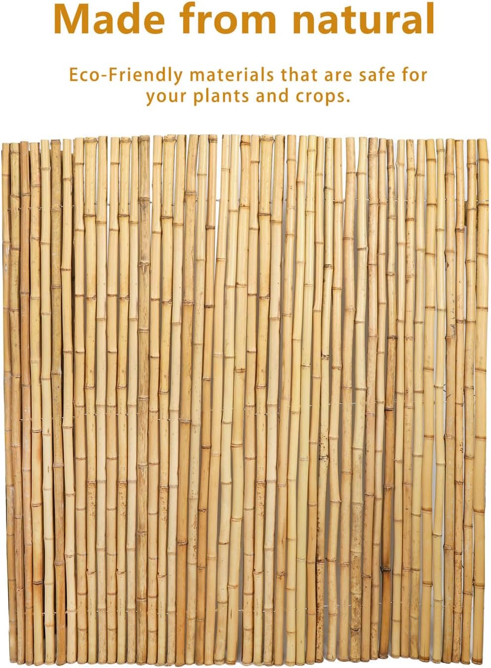 4FT x 6FT Natural Bamboo Fence Roll, Outside Bamboo Privacy Fencing, Natural Privacy Screen Panels for Garden, Outdoor-VerdiqueGarden