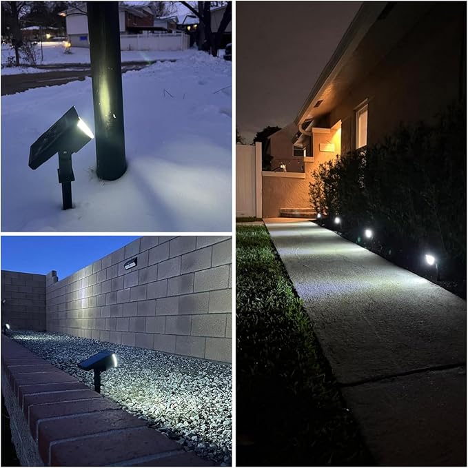 Solar Lights Outdoor Waterproof IP65, 76 LED 3 Lighting Modes Solar Spot Lights Outdoor Yard Garden Landscape Pathway (Cool White, 4 Pack)-VerdiqueGarden