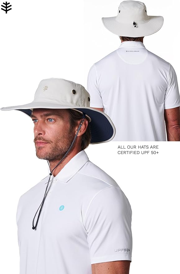 Men's Shapeable Wide Brim Hat - UPF 50 Sun Protection - Maximum Coverage on Your Next Adventure - Sun Fearless Leo Hat-VerdiqueGarden