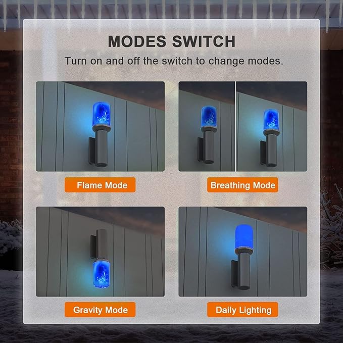 Hompavo 【Upgraded】 LED Flame Light Bulbs, Purple Flickering Light Bulbs with Upside Down Effect, E26/E27 Flame Bulb for Halloween Christmas Party Indoor and Outdoor Home Decoration (4 Pack)-VerdiqueGarden