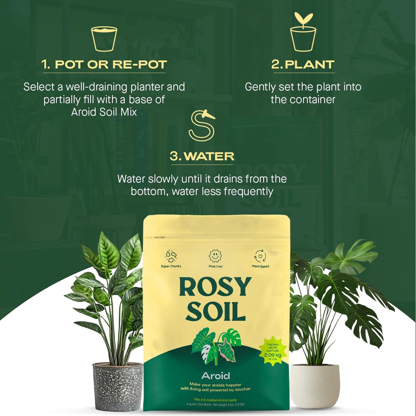 Rosy Soil Aroid Soil Potting Mix - Peat-Free, Microbially Active Biochar Powered Soil for Aroids - Superior Aeration & Drainage for Aroid Plants - Ideal for Indoor Gardening - 4 Quarts-VerdiqueGarden