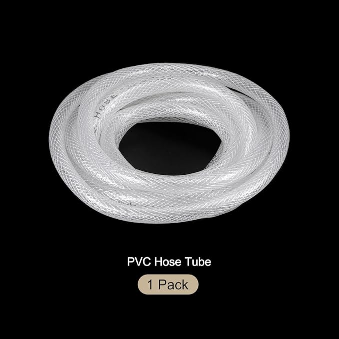 1/4" x 3/8" Braided Clear Plastic PVC Tubing 10ft High Pressure Flexible Reinforced Vinyl Tube, [for Garden Irrigation, Water Hose, Fish Tank, Water Transfer] - 6.4x9.5mm-VerdiqueGarden