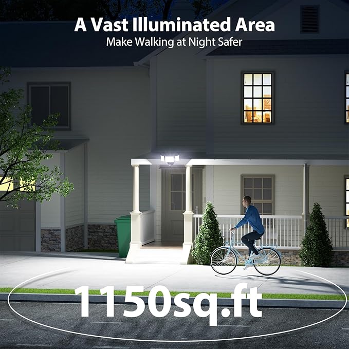 Onforu 65W Motion Sensor Outdoor Lights, 6000lm 6500K Daylight Flood Light Outdoor Motion Sensor, IP65 Waterproof Motion Detected Lights for Outside, Hardwired LED Security Light for Garage Yard-VerdiqueGarden