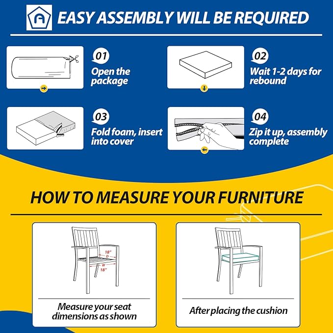 AAAAAcessories Outdoor Seat Cushions for Chairs, Waterproof, Fade-Resistant Patio Furniture Replacement Cushions, 18" x 18" x 2", Set of 2, Rust-VerdiqueGarden