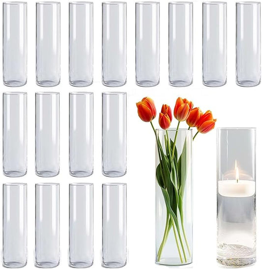 42pcs Glass Vase Cylinder Vases for Centerpieces Small Flower Glass Clear Vases Home Decor Centerpiece Table Flower Vase Decorations for Wedding Decoration＆Holiday 7 Vases of Different Sizes-VerdiqueGarden