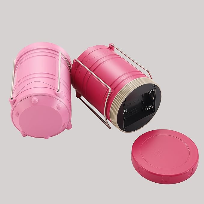 Lichamp LED Camping Lantern, 4 Pack Battery Powered Flashlight for Power Outages, Portable Collapsible Hanging Light Essential for Home, Outdoor, Emergency Lamp Survival Kit Gear for Hurricane, C1-VerdiqueGarden