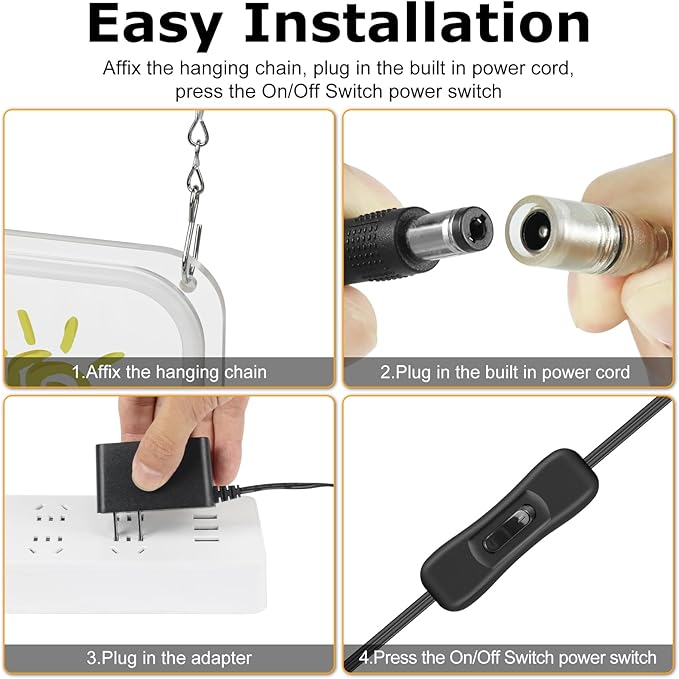 Neon We Are Open Signs for Business, 16.5x9'' Open Sign with Printed Flower and Sun, with ON/OFF Switch & Adapter, Warm White, Ideal for Window, Party, Wall, Bars, Coffee Shops, Salons, Clubs, Hotels-VerdiqueGarden