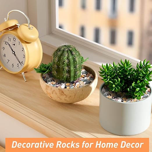 10 lbs Pea Gravel for Plants, Aquarium, Fish Tank, 3/8 inch Decorative Pebbles for Indoor Plants, Succulent, Bamboo, Vase, Drainage Rocks for Potted Plants, Top Dressing, Mixed Color-VerdiqueGarden