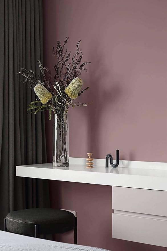 Dimoon 110''x17.7'' Pink Peel and Stick Wallpaper Contact Paper Modern Self Adhesive Wall Paper Removable Renter Friendly Textured Solid Color Shelf Cabinet Vinyl Roll (110''x17.7'',Grey Pink)-VerdiqueGarden