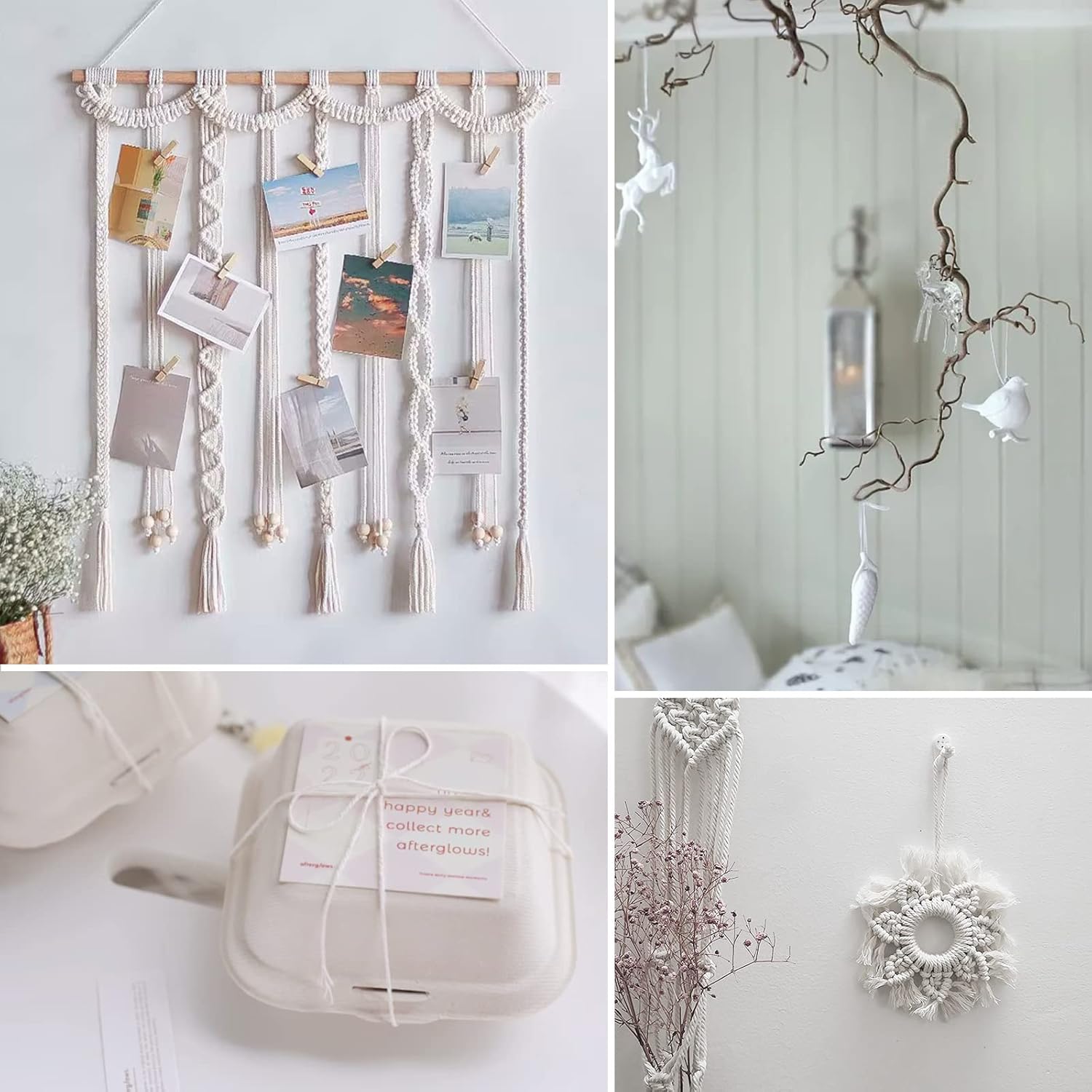 Anvin 984 Feet Cotton Twine Natural Jute Packing String - White for Bakers, Wrapping, Butchers, Baking, Arts and Crafts, Gardening (Pack of 3, 10 Ply 2mm Thick)-VerdiqueGarden