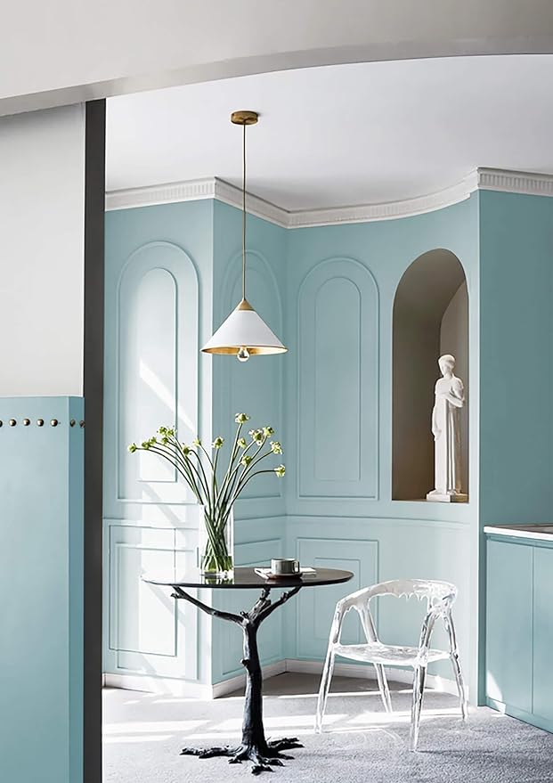 Dimoon 118''x17.7'' Blue Peel and Stick Wallpaper Contact Paper Modern Self Adhesive Wall Paper Removable Renter Friendly Textured Solid Color Shelf Cabinet Vinyl Roll (118''x17.7'',Nile Blue)-VerdiqueGarden