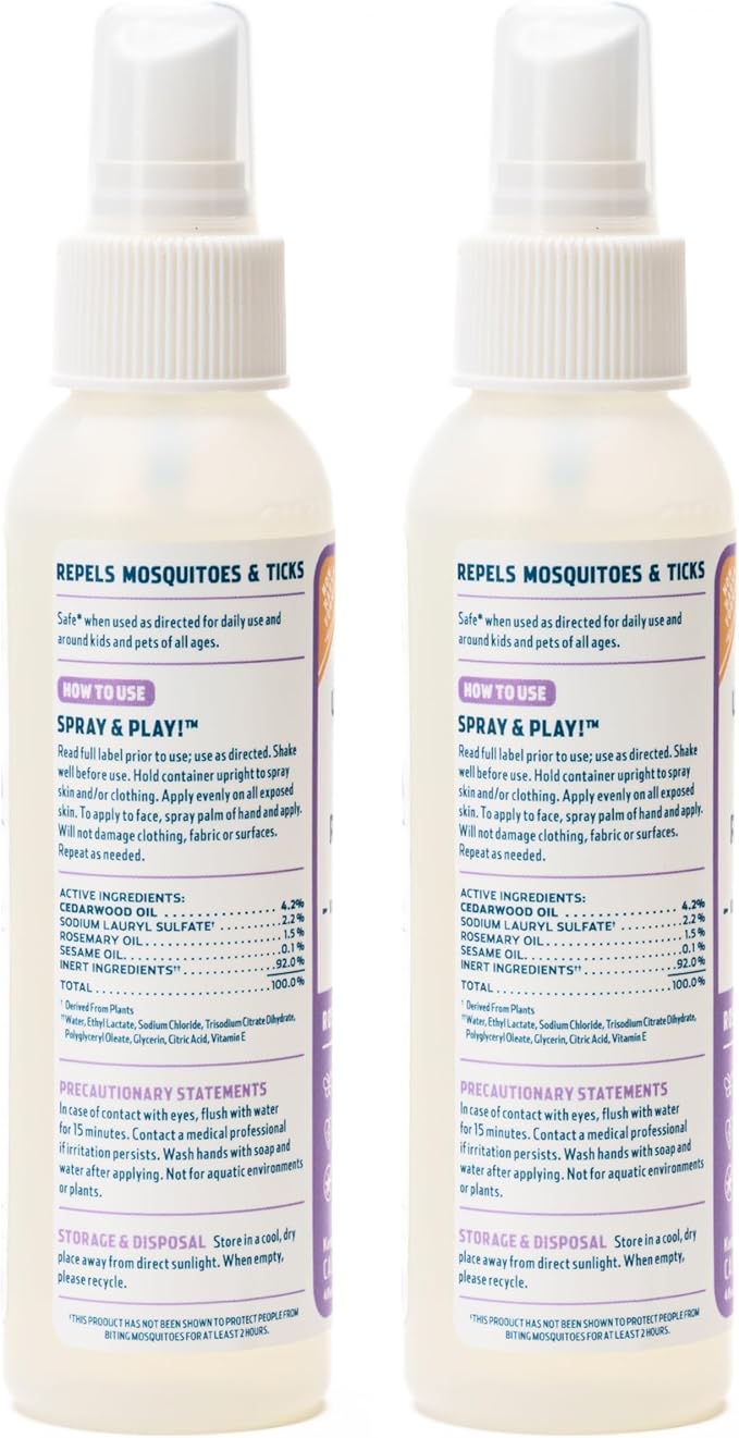 Wondercide - Mosquito, Tick, and Insect Repellent with Natural Essential Oils - DEET-Free Bug Spray and Killer - Safe for Family - Rosemary 2-Pack of 4 oz Bottle-VerdiqueGarden