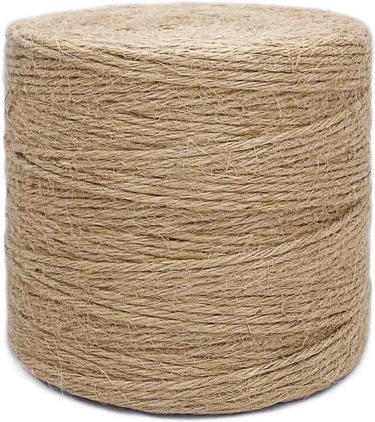 1000FT Jute Twine Rope 3mm Natural Thick Garden Twine String Heavy Duty for Gardening Bundling Crafts Arts Gift Wrapping Packing Material Wedding Christmas Decoration Bulk-VerdiqueGarden