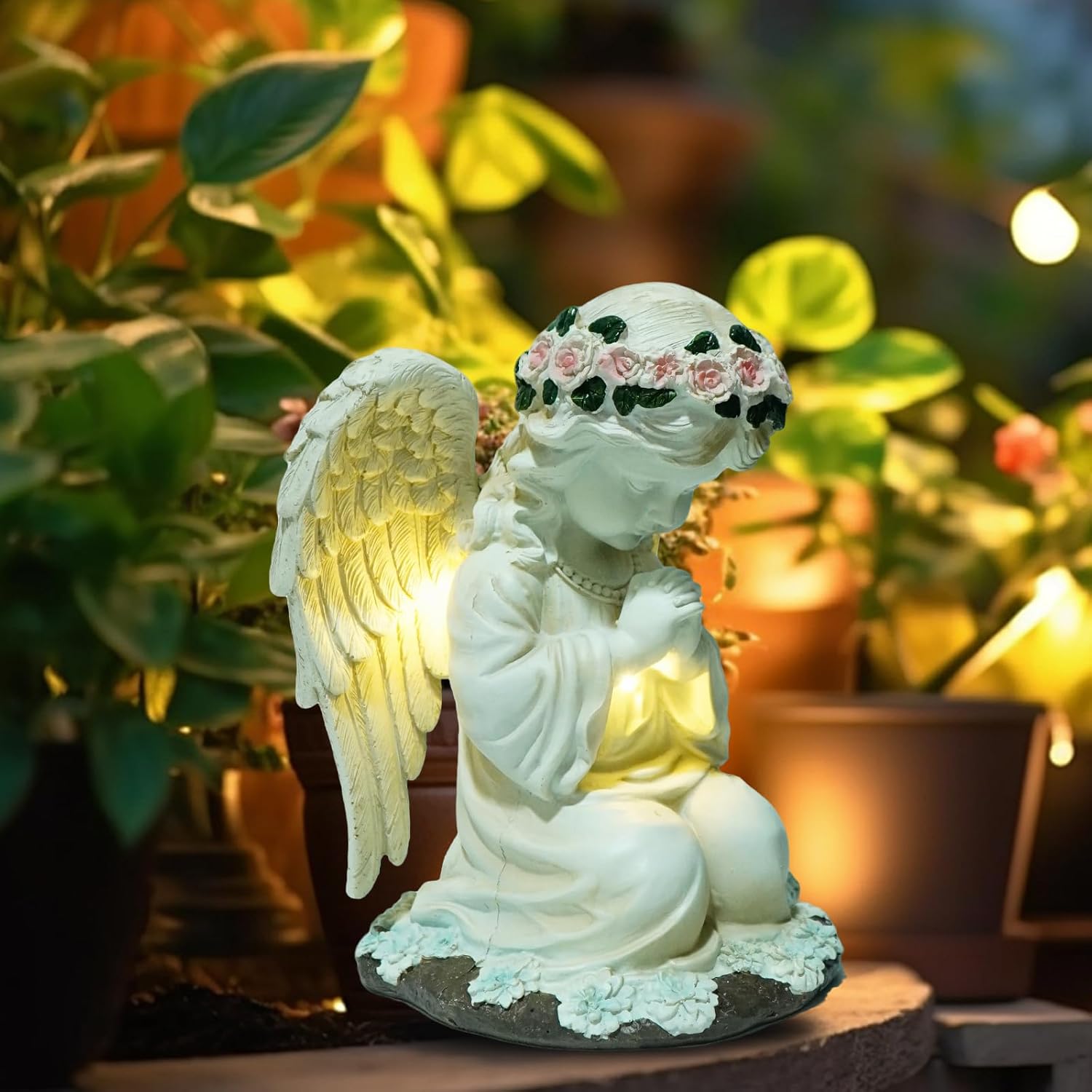 Solar Angel Garden Statues with LED Lights, Outdoor Decor for Patio Yard Balcony - Unique Housewarming Birthday Gifts for Women Mom Grandma-VerdiqueGarden