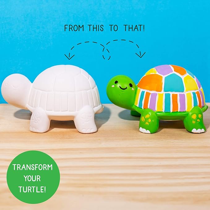 Creative Roots Paint Your Own Turtle, DIY Turtle, Kids Painting Set, Creativity, Ceramics to Paint, Paint Your Own Ceramic, Painting Kits for Kids Ages 5+-VerdiqueGarden