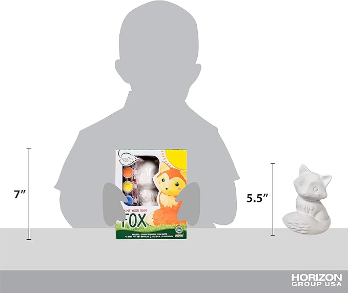 Creative Roots Paint Your Own Fox, DIY Fox, Kids Painting Set, Creativity for Kids, Ceramic Painting Kit for Kids, Ceramics to Paint, Paint Your Own Ceramic, Ages 5+-VerdiqueGarden