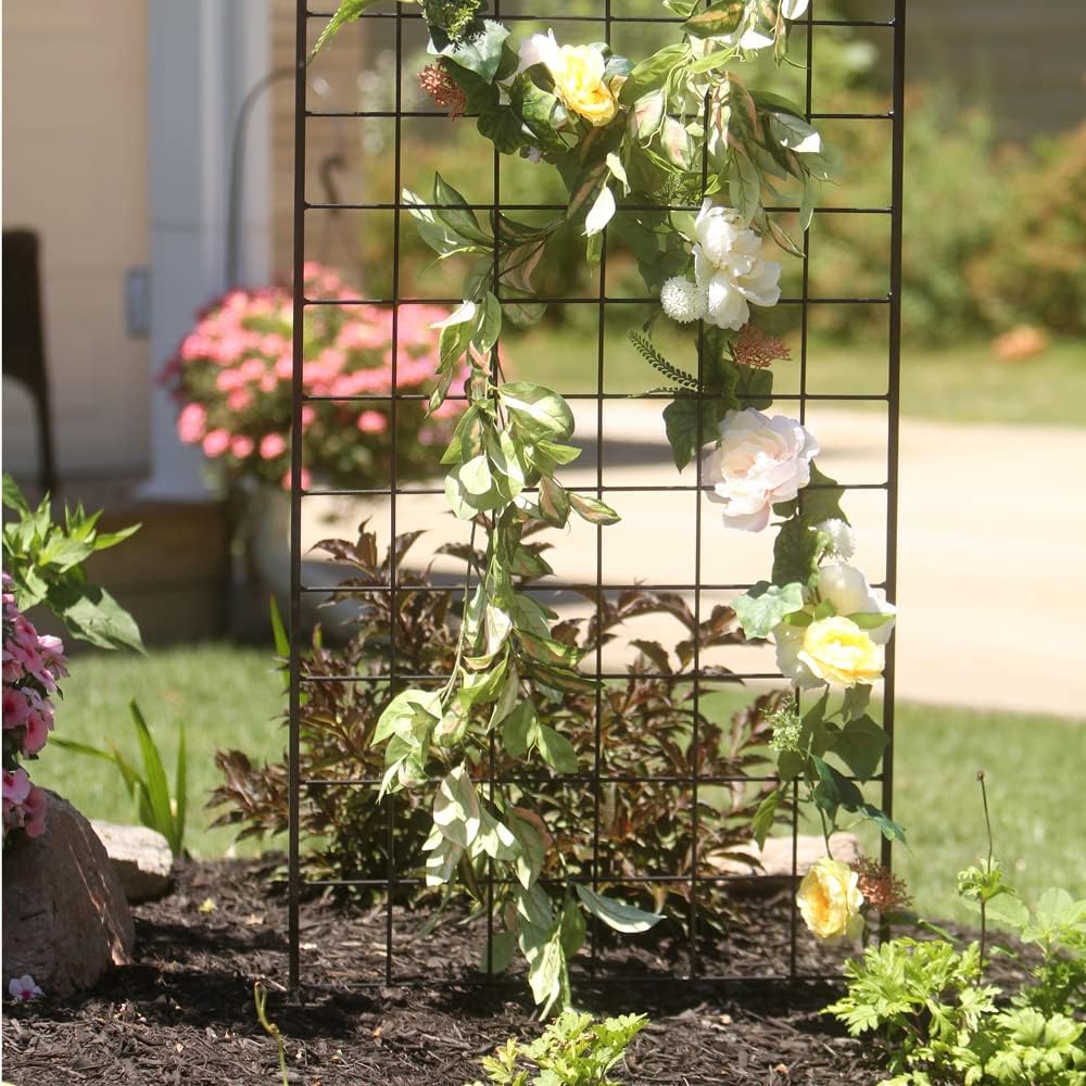 American Garden Works STNMB Narrow Screen Trellis, Black 64.25"H-VerdiqueGarden