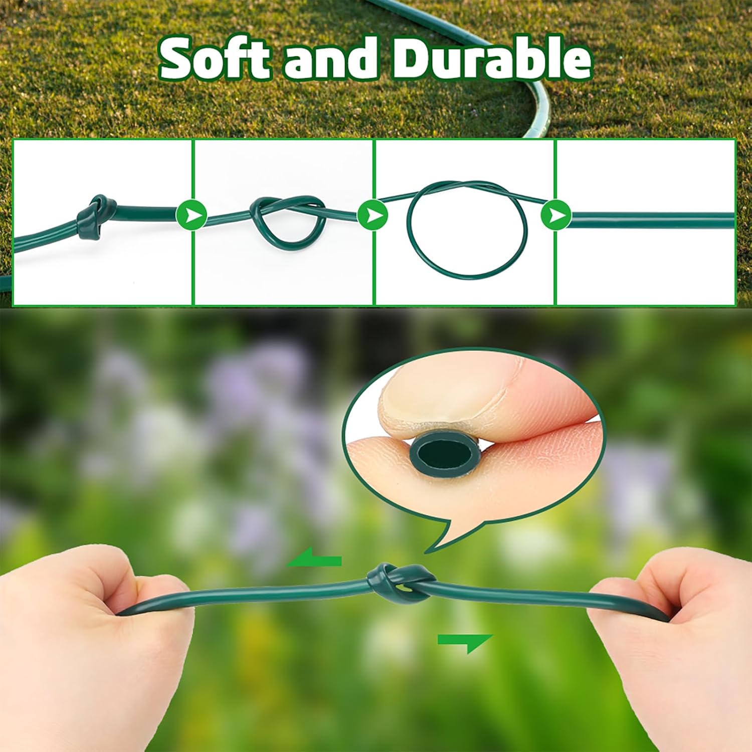 Bonviee 400ft 1/4 inch Drip Irrigation Tubing, Drip Irrigation Hose, Garden Watering Tube Line for Garden Watering System-Green-VerdiqueGarden