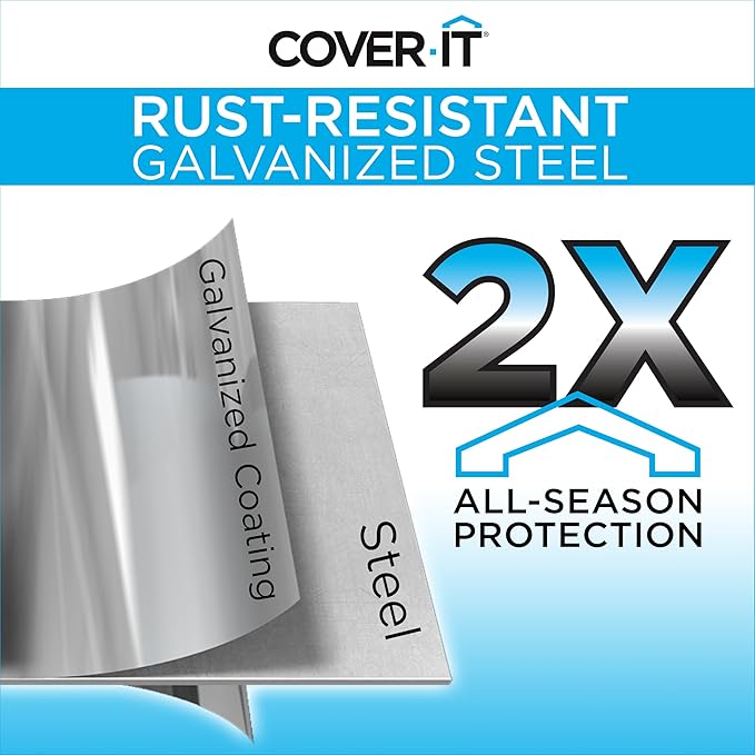 Cover It 5' x 3' Galvanized Steel Outdoor Storage Shed with Pent Roof and Lockable Sliding Doors, Weather-Resistant Steel Storage Shed for Backyards, Tan-VerdiqueGarden