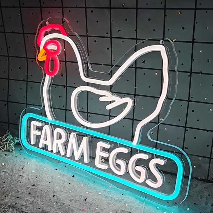 Chicken Coop Neon Sign Chicken Cluck Led Light Up Sign Farm Chicken Coop Farmhouse Kicthen Garden Decor Chicken Coop Sign Birthday Gifts for Family USB Powered Neon Sign,Size15.7*11inch(JWD025)-VerdiqueGarden