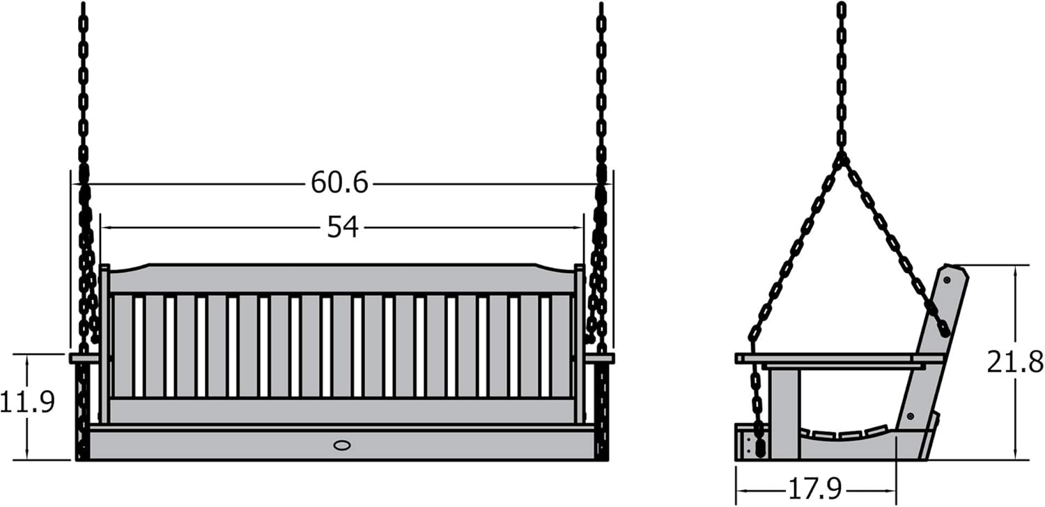 Highwood AD-PORL1-WAE Lehigh Porch Swing, 5 Feet, Whitewash-VerdiqueGarden