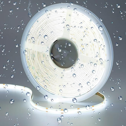 10M/32.8ft 24V COB LED Strip Light Waterproof IP65 Cool White 6000K Uniform Glow 3840LEDs CRI 93+ Flexible LED Tape Lights for DIY Cabinet Bedroom Kitchen Home Decor(No Power Supply)-VerdiqueGarden