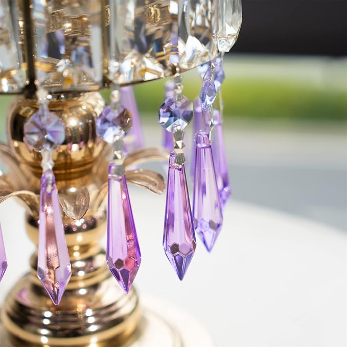 HDCRYSTALGIFTS Purple Chandelier Icicle Drop Prisms Crystal 55mm, Pack of 25-VerdiqueGarden