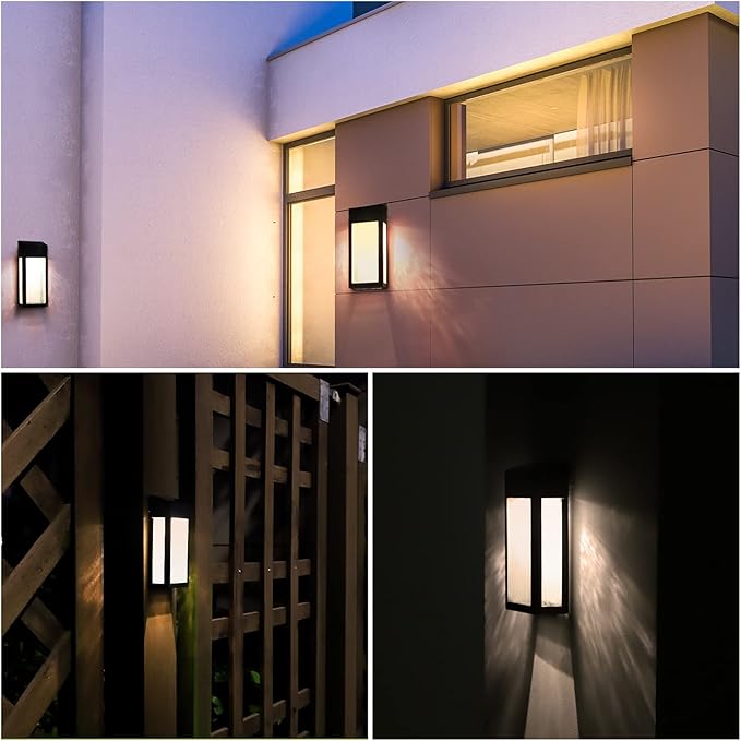 GOODFOEVER 4 Pack Solar Fence Lights Solar Post Accent Light/Wall Light for Outdoor, Yard, Fence, Porch and Garage, Body in Aluminum and Glass Waterproof-VerdiqueGarden