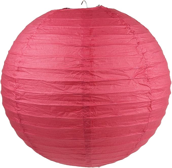 WYZworks Round Paper Lanterns 10 Pack (Red, 14") - Hanging Paper Lanterns Lamp for Wedding, Birthday, Party and Home Decorations with 8", 10", 12", 16" Option-VerdiqueGarden