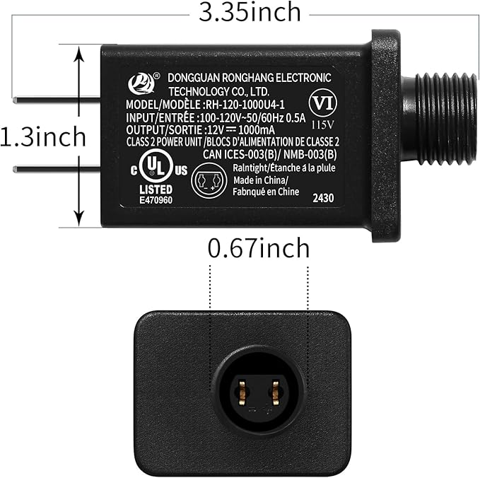 Replacement Yard Inflatable Adapter Power Supply Adaptor - 12V 1.0A 4Pcs - Inflatable Plug Replacement Class 2 Power Supply - for Christmas Tree Light/Thanksgiving Yard Blow Up Decorations-VerdiqueGarden