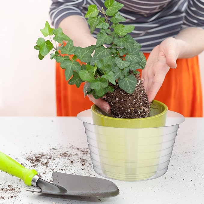 Hoolerry Plastic Plant Saucer Clear Deep Drip Tray Thickened Clear Plant Saucers Trays for Pots Deep Drip Trays for Home Garden Indoor and Outdoor Potted(20 Pcs,6, 8, 10, 12 Inch)-VerdiqueGarden